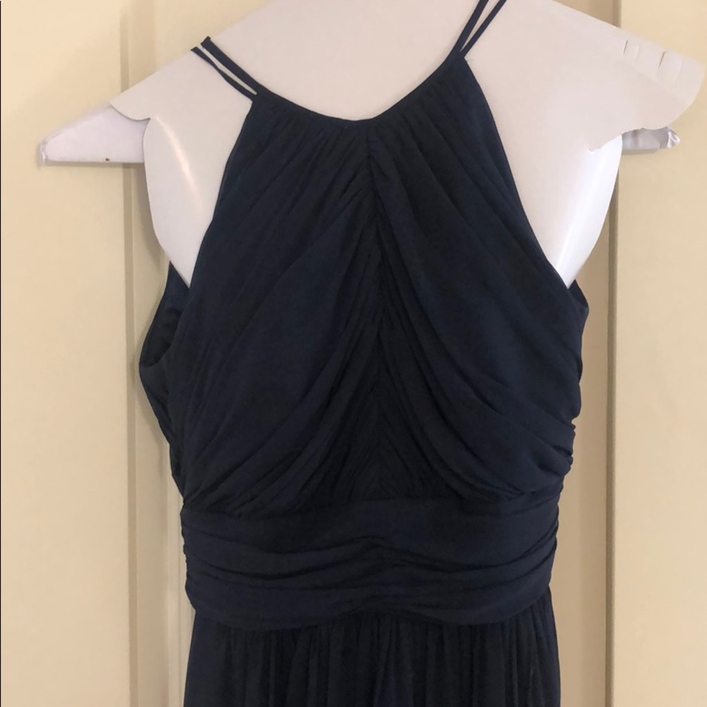 Navy Dessy Collection floor length dress!